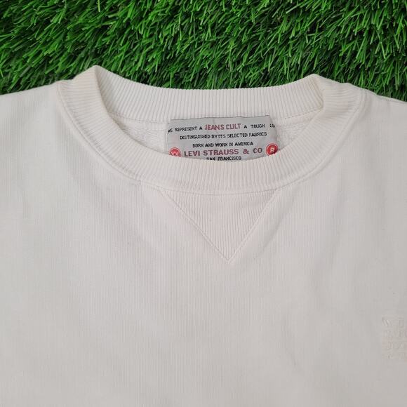 Vintage 90s LEVIS Sweatshirt Womens 2XL 23x23 Crop Boxy - Picture 13 of 15